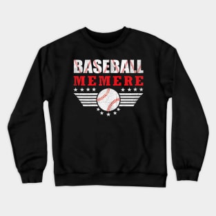 Womens Baseball Memere Ball Memere Mothers Day Crewneck Sweatshirt